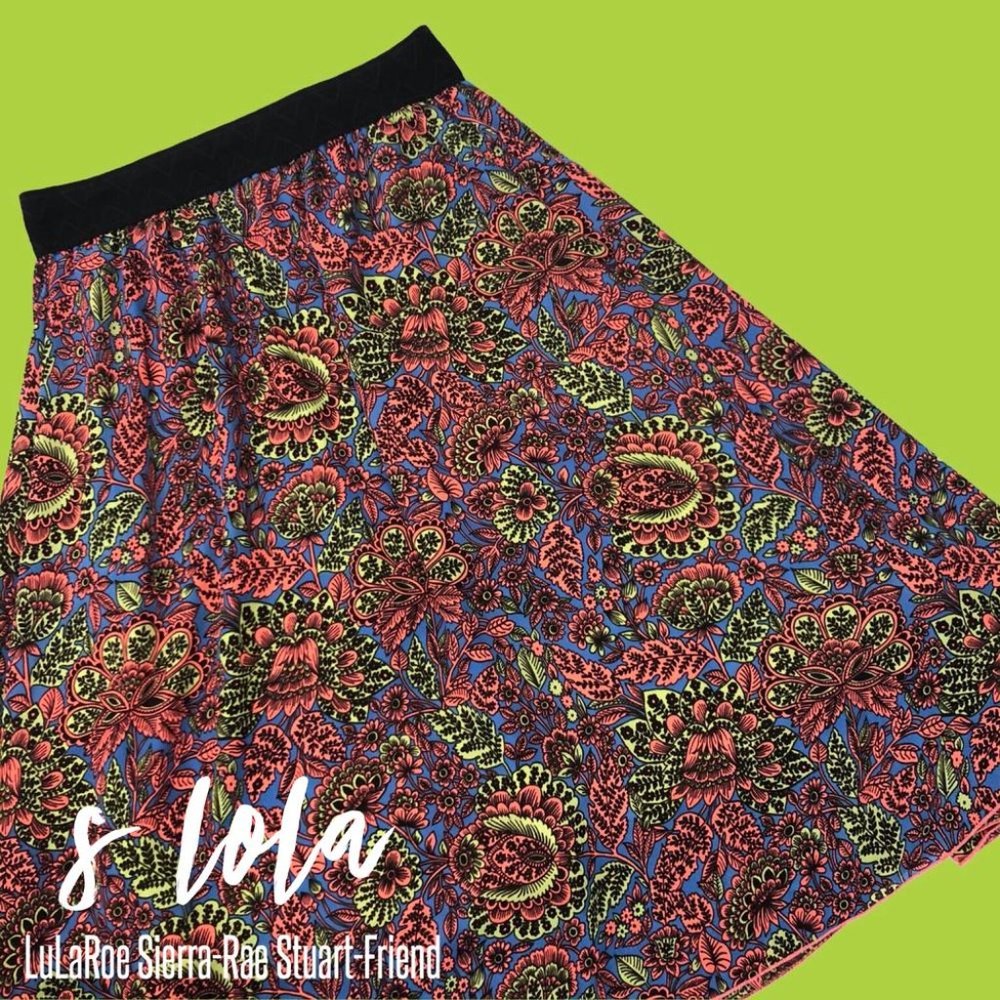 LuLaRoe Neon Paisley Chiffon Lola Skirt